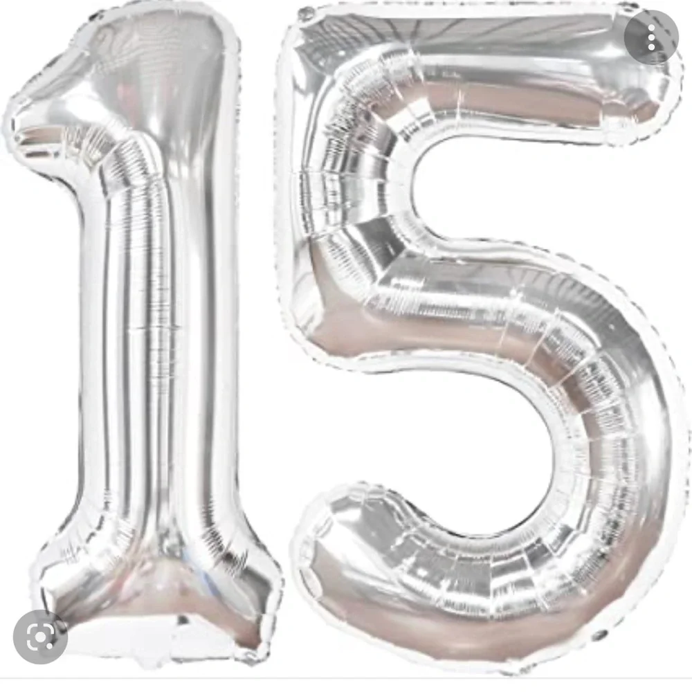 Silver 15 Silver Balloons - Picture 1 of 3